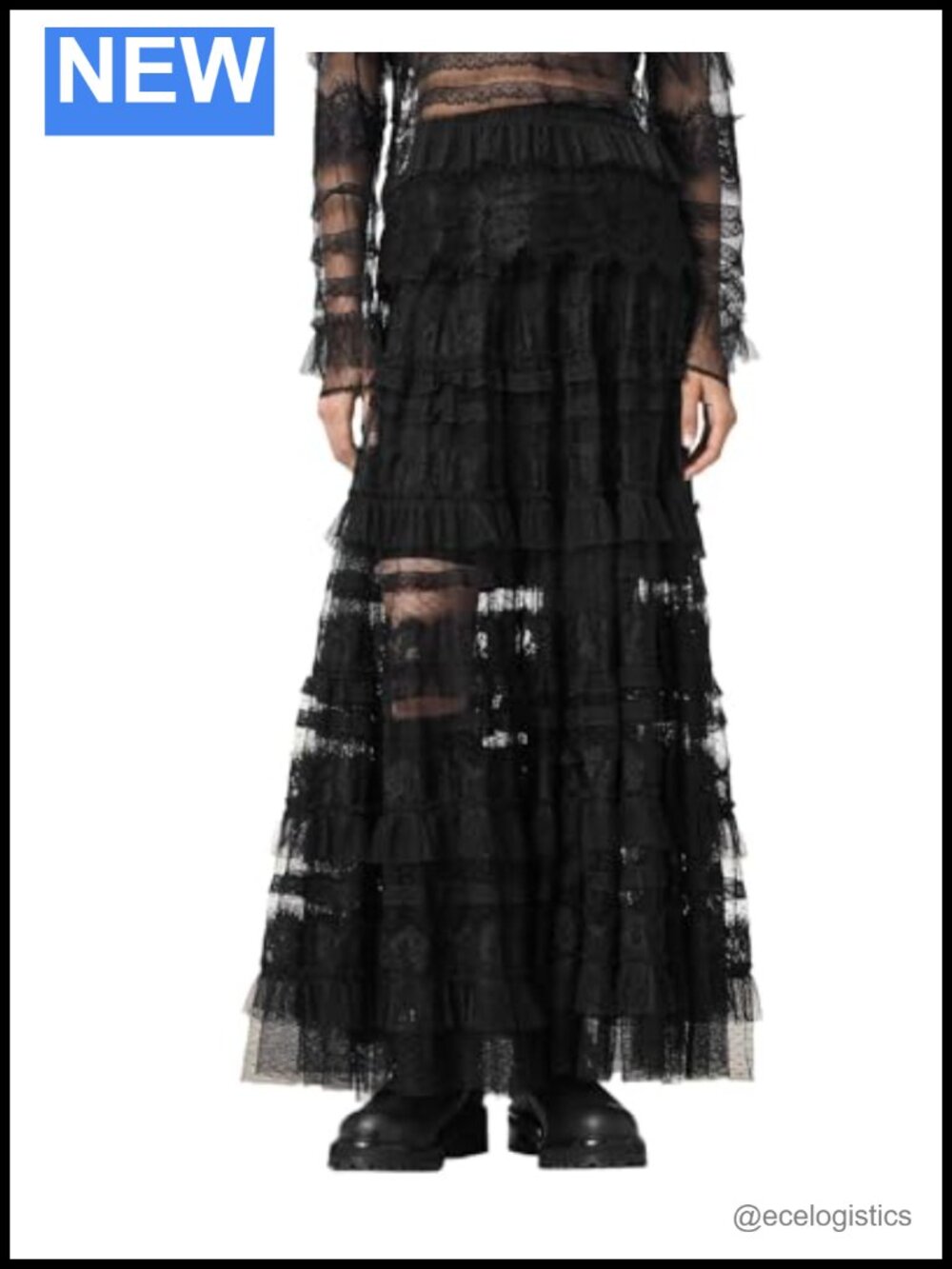 AllSaints Women's Arlea Tulle Midi Skirt 100% Polyester 2